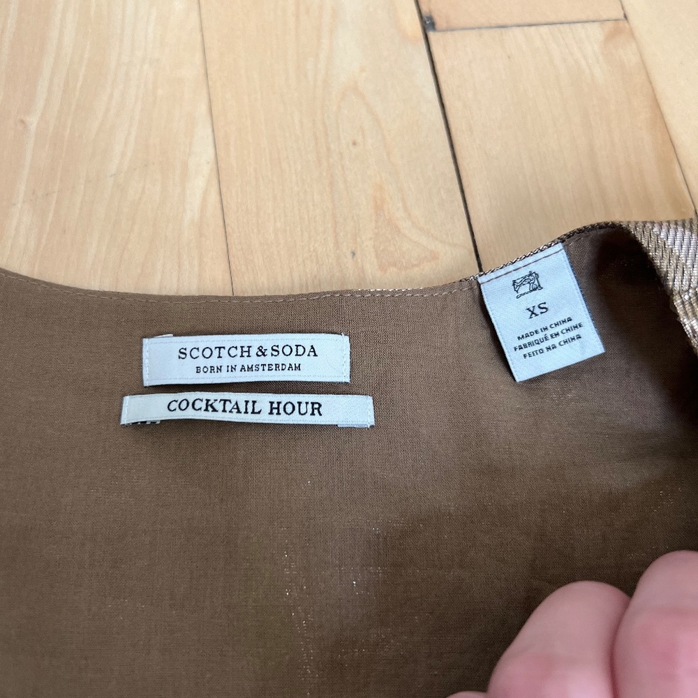 Scotch and Soda Wrap Top Gold Balloon Sleeve - Picture 8 of 11